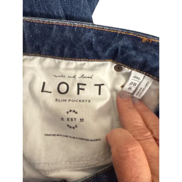 Ann Taylor LOFT Women's Slim Pockets High Waisted Curvy Denim Jeans Size 28 Blue - Picture 5 of 6